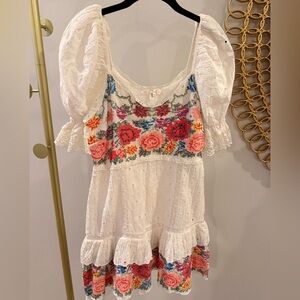 Love shack fancy floral mini dress